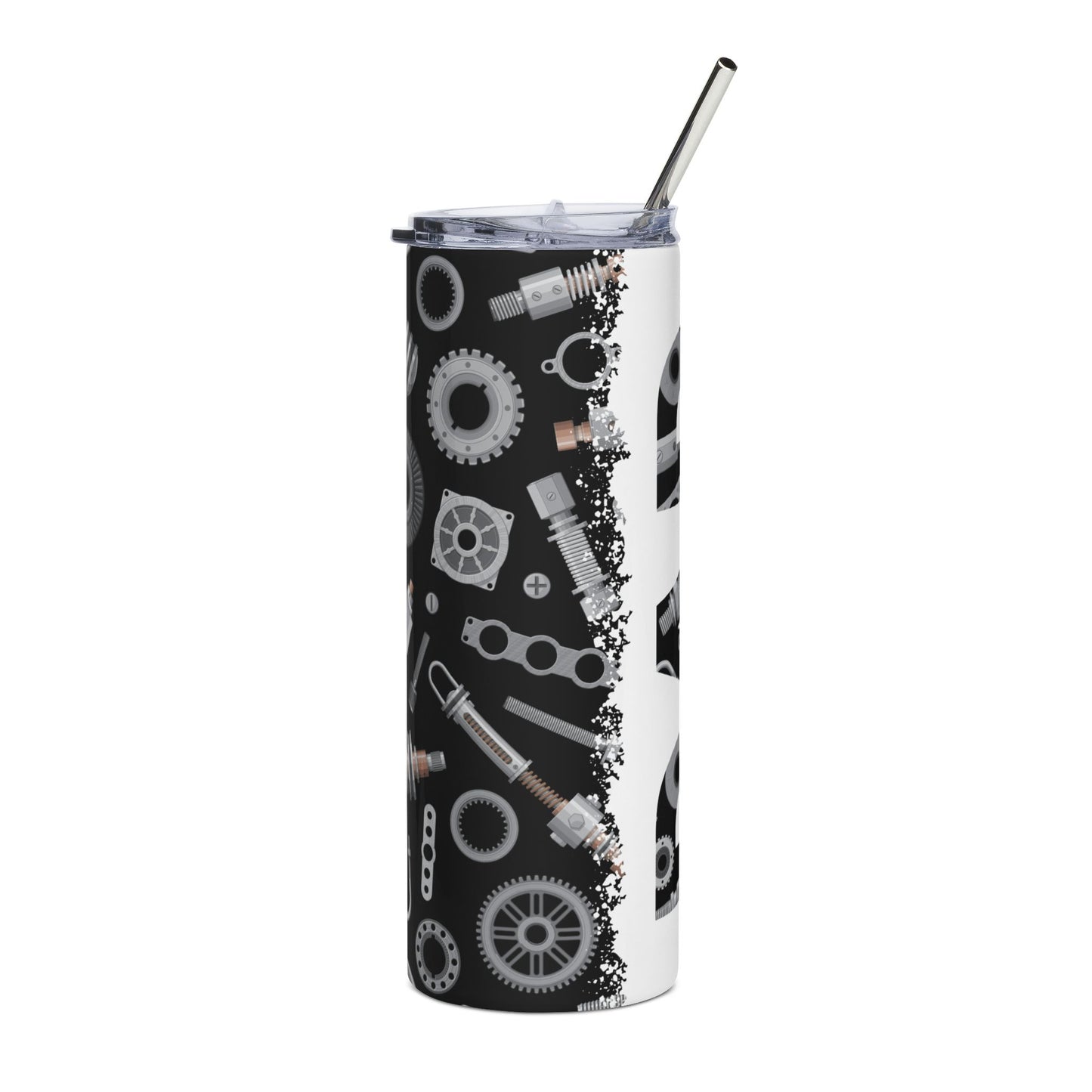 20oz Mechanical Gears Stainless Steel Tumbler — Industrial Automotive Tool Design