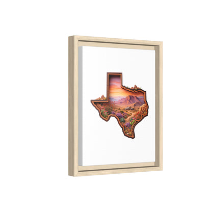Framed Texas Landscape Matte Canvas — Desert Sunset State Art Print