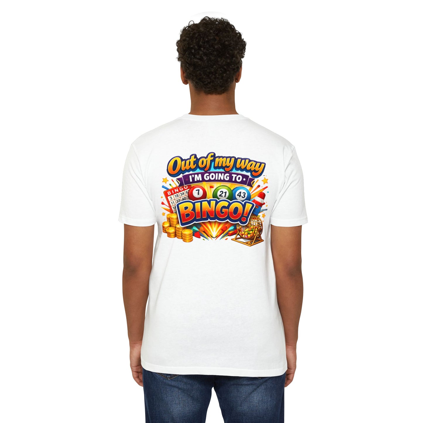Bingo Enthusiast T-Shirt — "Out of My Way I'm Going to Bingo!" Graphic Tee