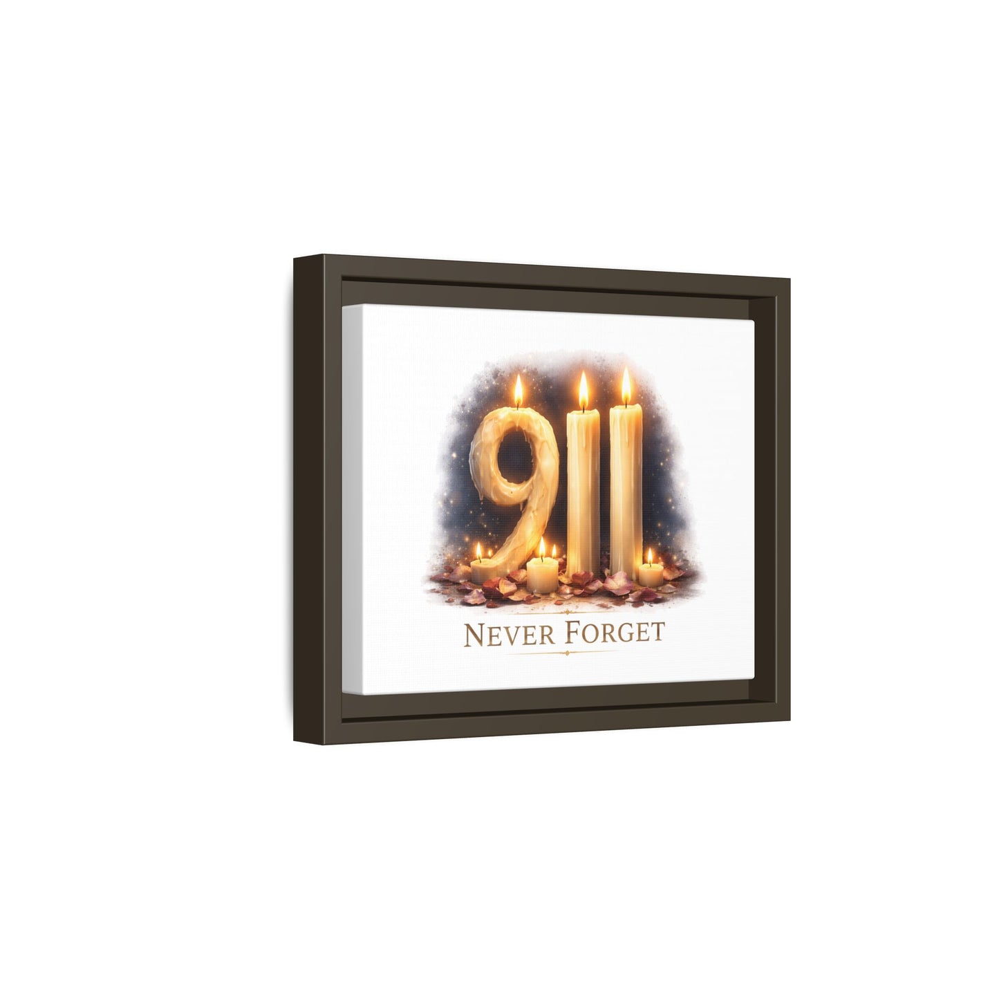 9/11 Never Forget Framed Canvas Print