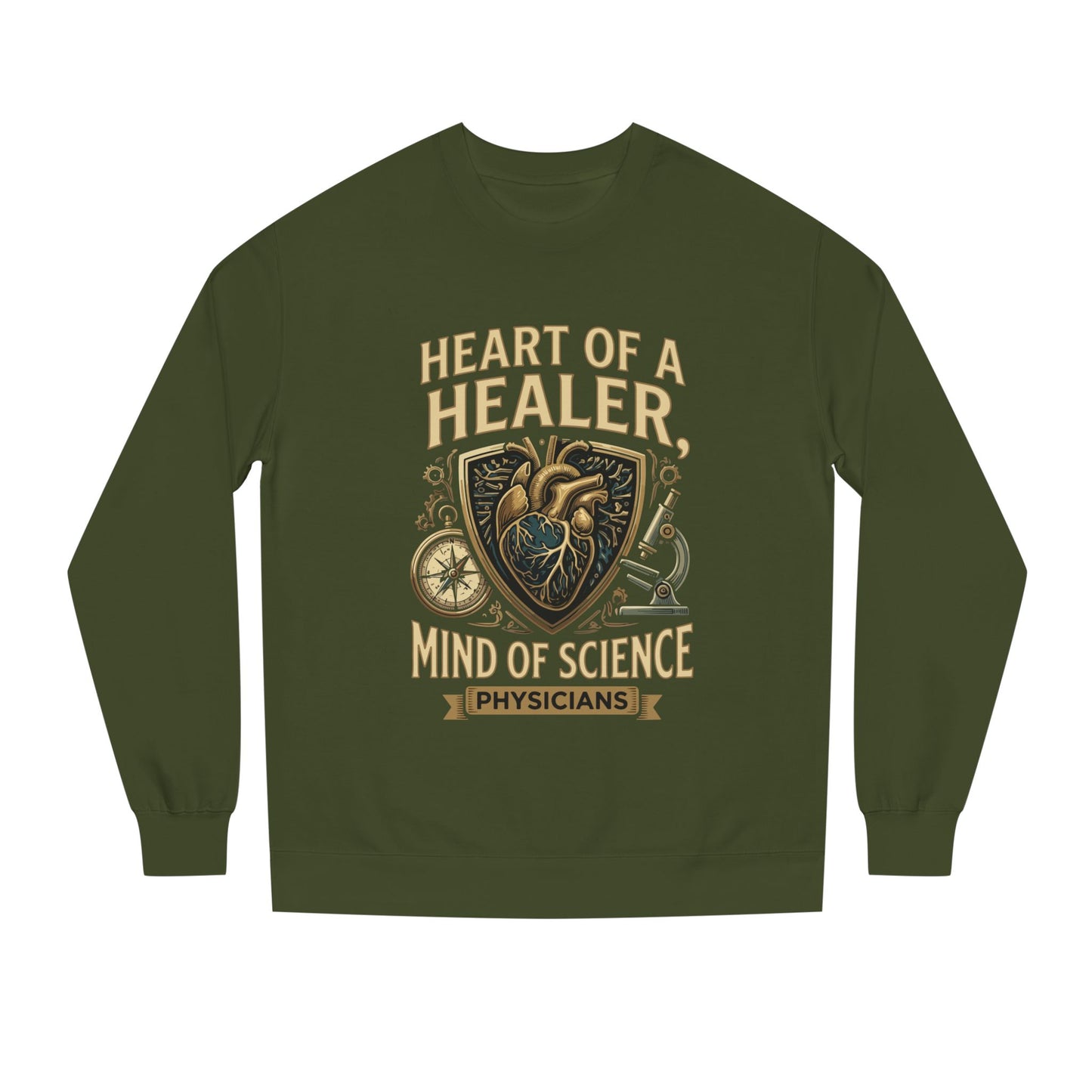 Physician Sweatshirt — "Heart of a Healer, Mind of Science" Medical Crewneck