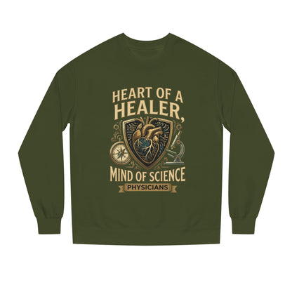 Physician Sweatshirt — "Heart of a Healer, Mind of Science" Medical Crewneck