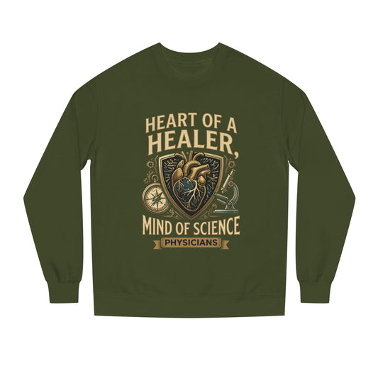 Physician Sweatshirt — "Heart of a Healer, Mind of Science" Medical Crewneck