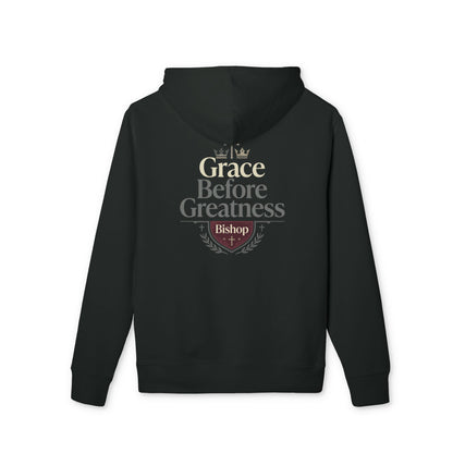 Grace Before Greatness Hoodie — Faith-Based Bishop Design
