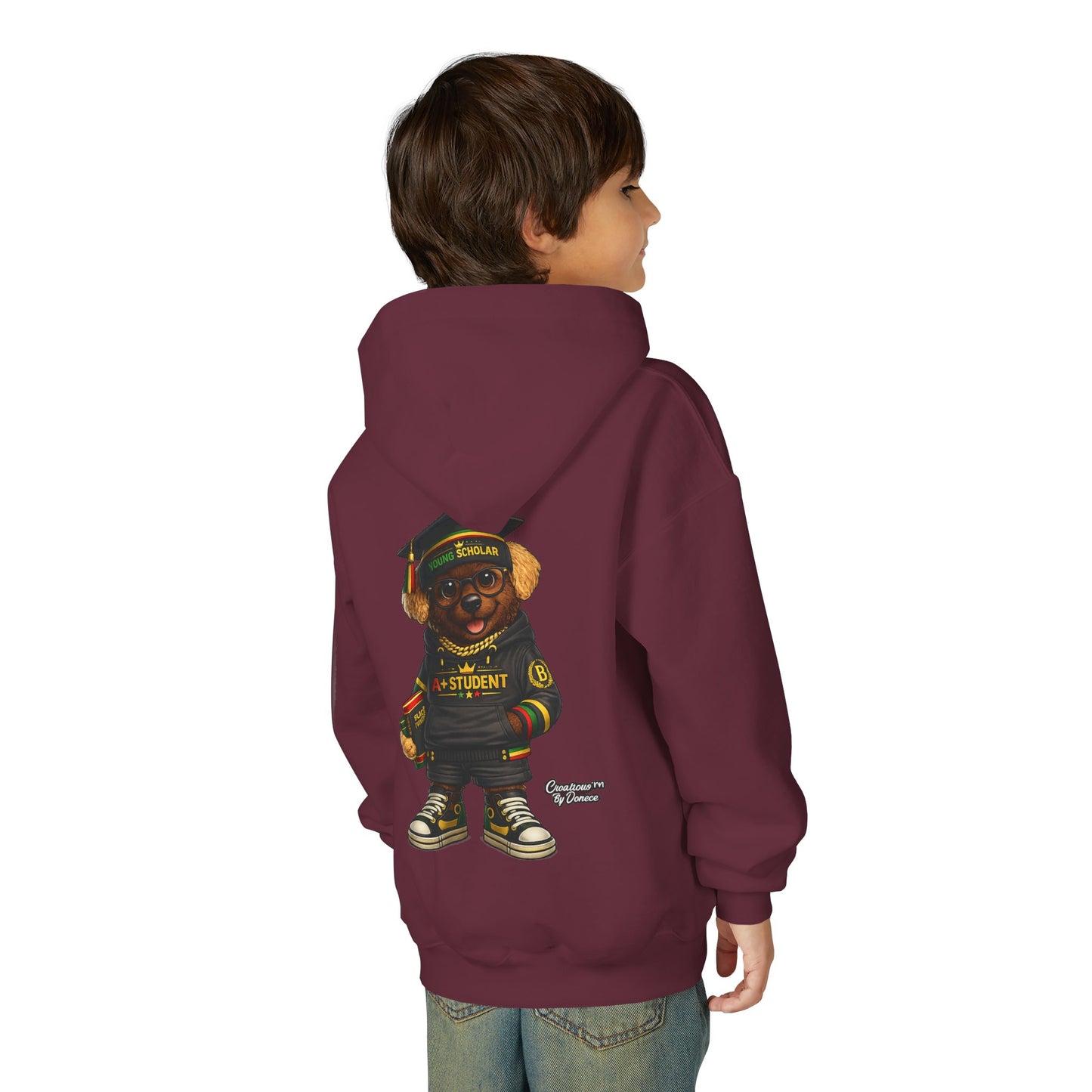 Youth Graduation Bear Hoodie – "Future Student" Cute Cap & Gown Sweatshirt