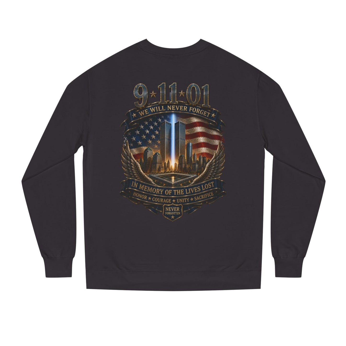 9/11 Never Forget Memorial Sweatshirt – In Memory of the Lives Lost