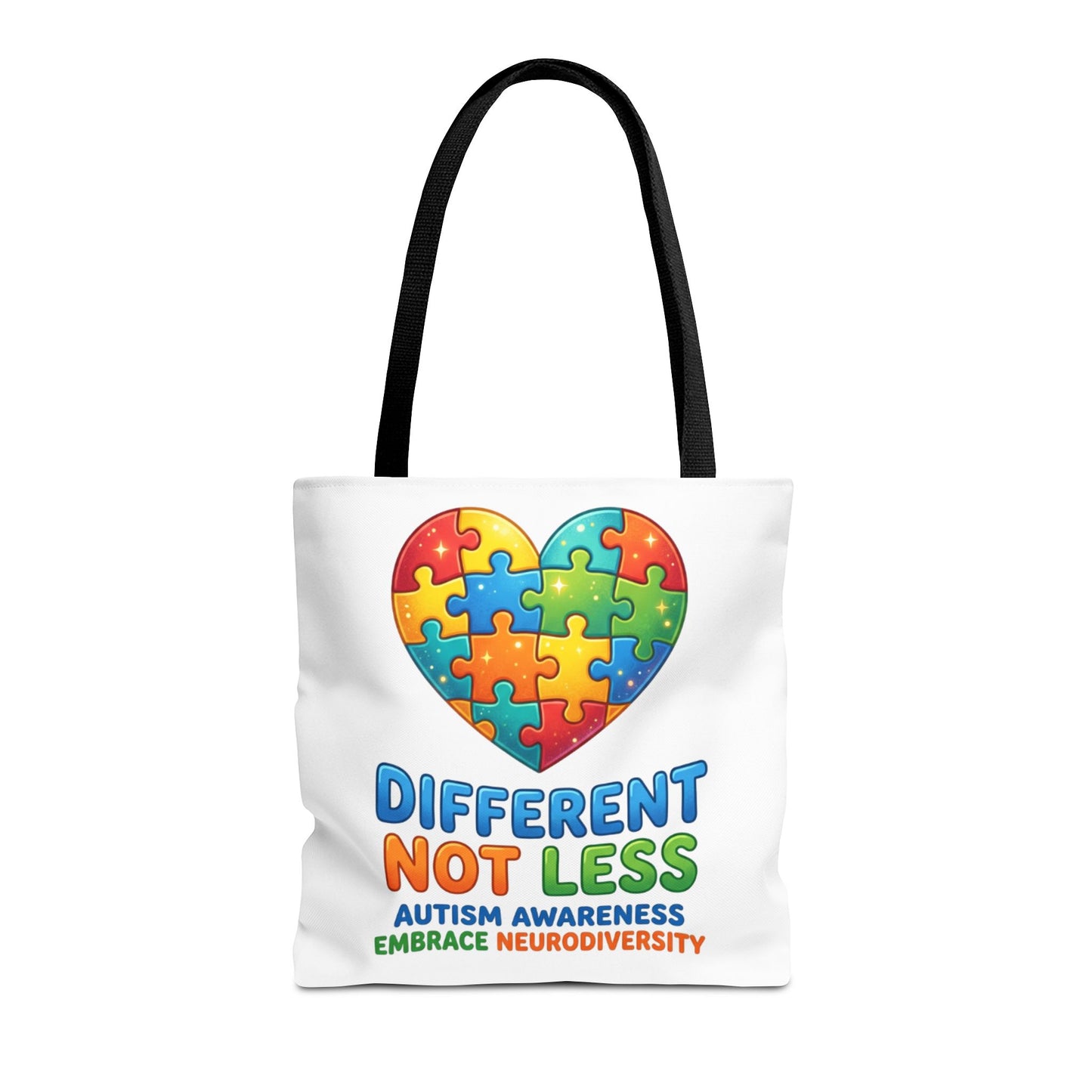 Autism Awareness Tote — "Different Not Less" Puzzle Heart