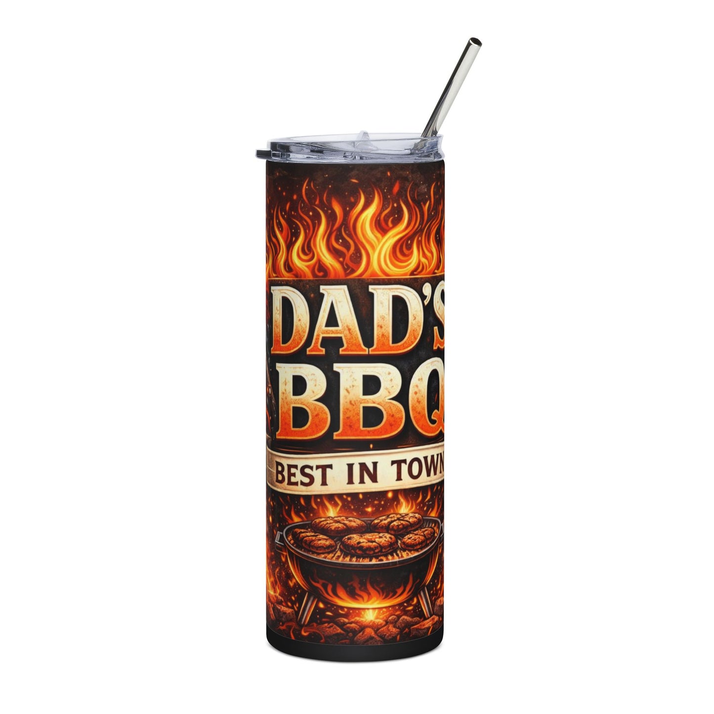 Dad’s BBQ Stainless Steel Tumbler — 'Best in Town' 20oz Travel Cup