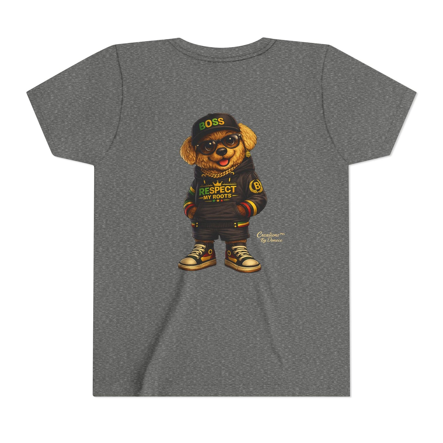 Kids Graphic Tee - 'Respect the Hustle' Teddy Bear Streetwear
