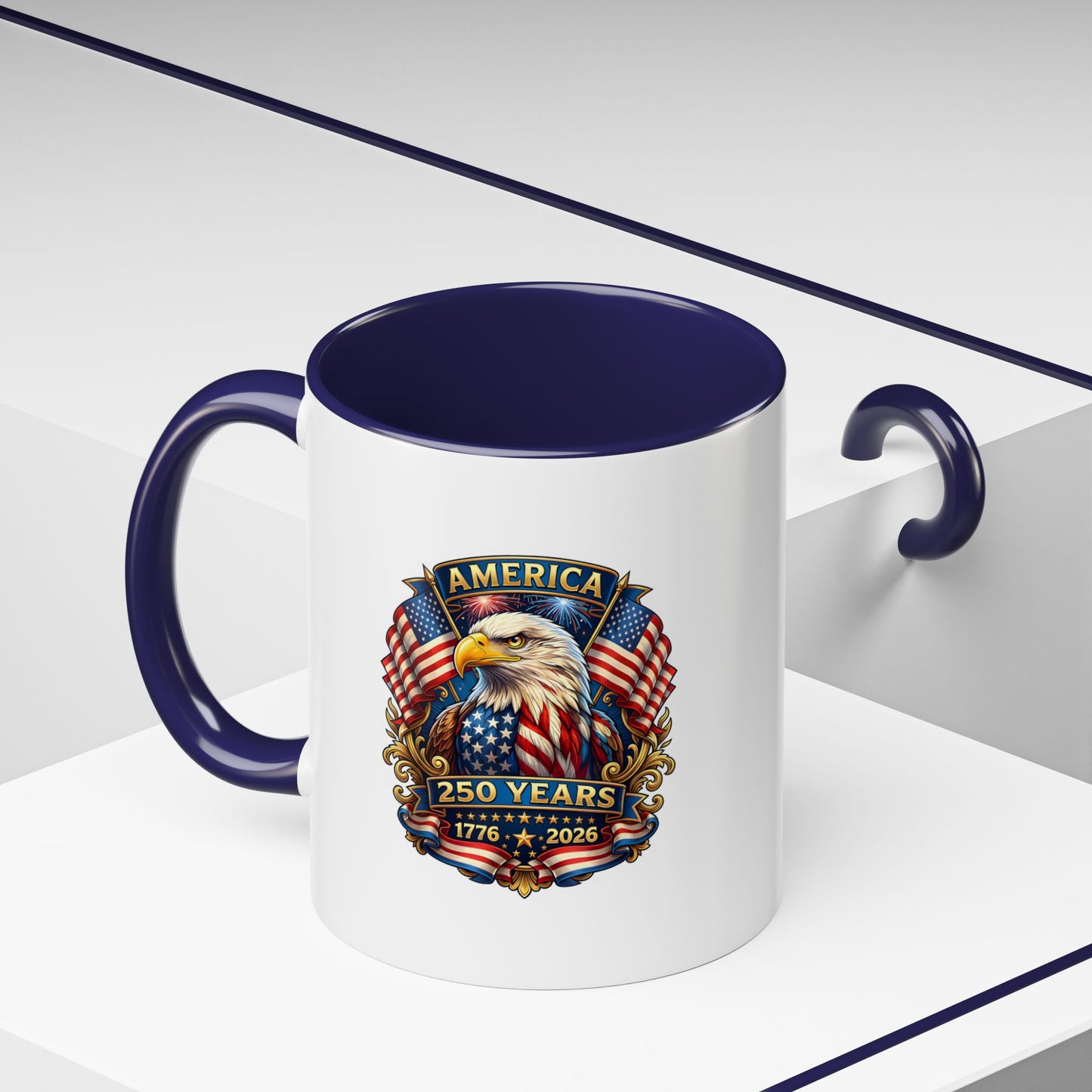 America 250 Years Eagle Coffee Mug — 1776-2026 Patriotic Accent Mug