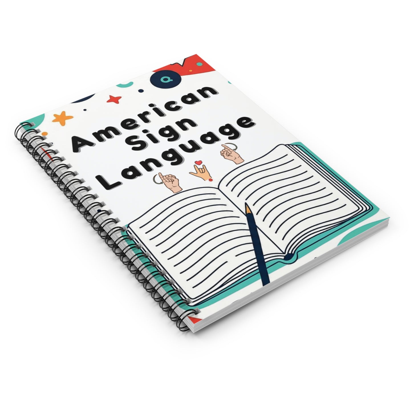 American Sign Language Spiral Notebook — ASL Learning Journal (Ruled)