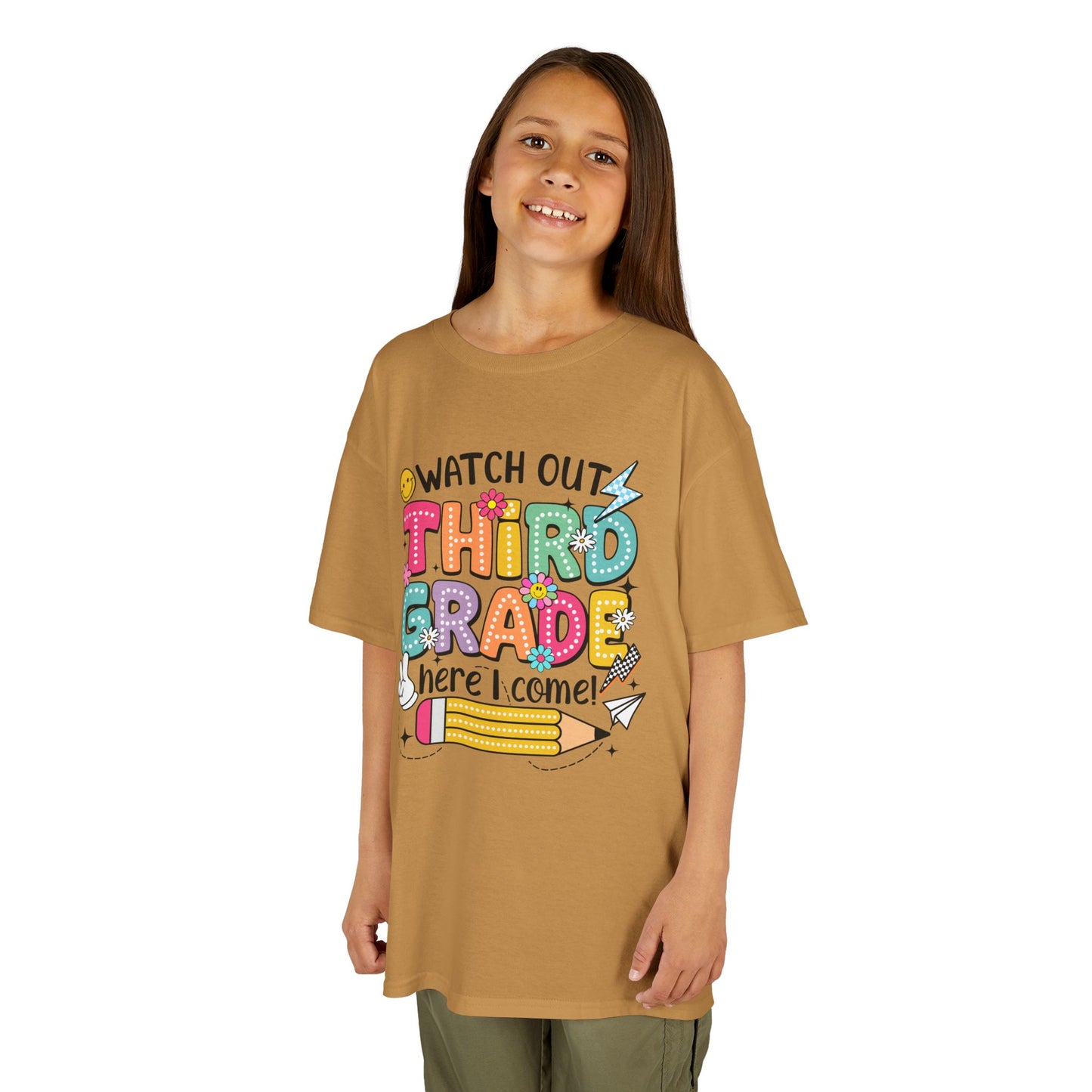 Third Grade Back to School Kids Tee — "Watch Out Third Grade Here I Come"