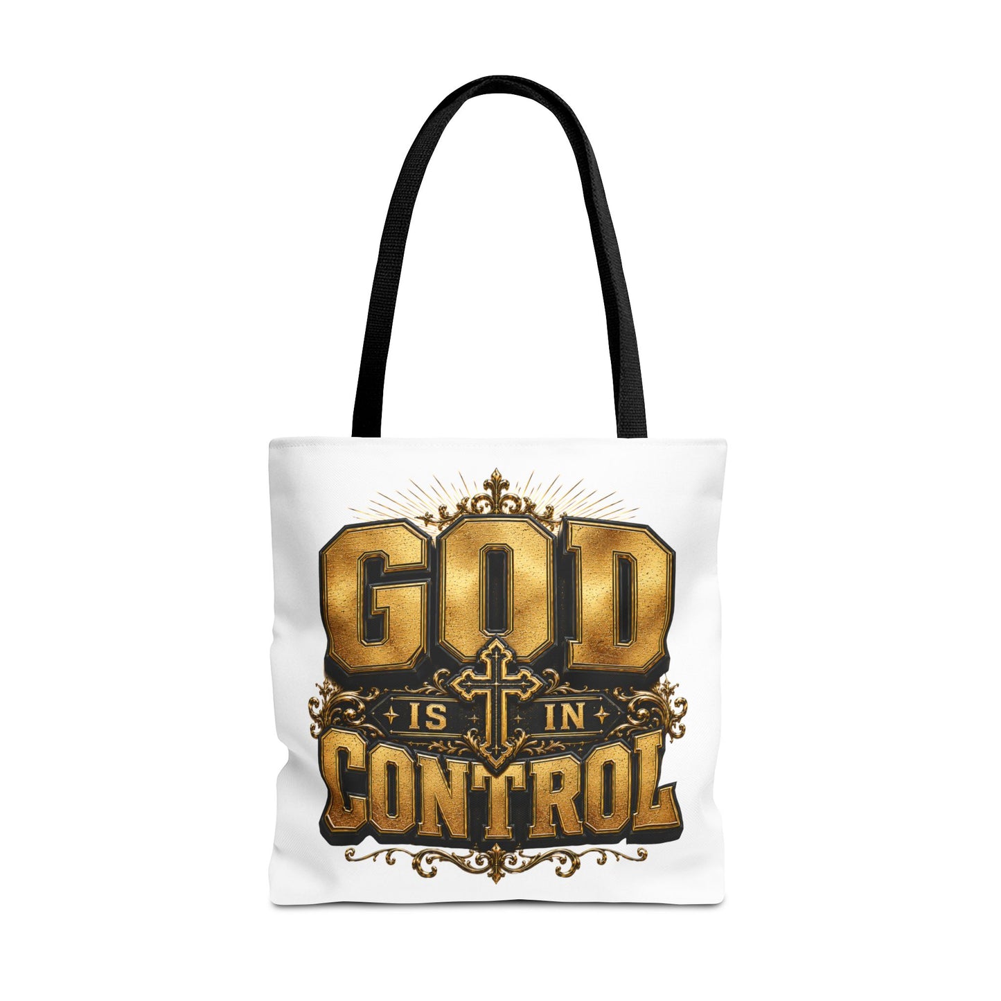 God Is in Control Tote Bag — Faith-Inspired Christian Tote for Church, Gifts & Everyday Use