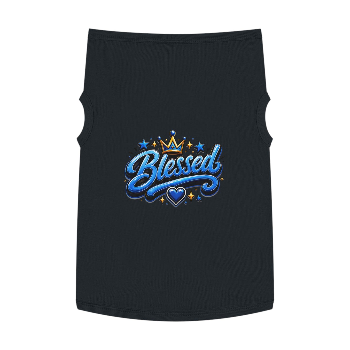 Blessed Pet Tank Top - Blue Crown & Heart Puppy Shirt