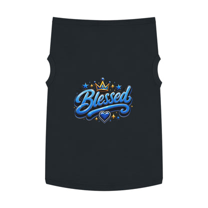 Blessed Pet Tank Top - Blue Crown & Heart Puppy Shirt