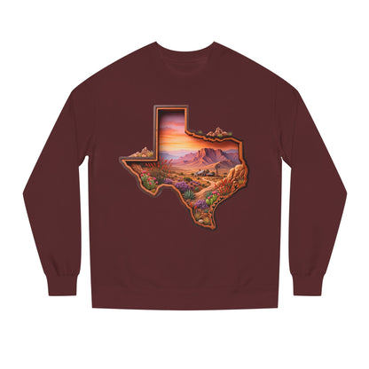 Texas Sunset Crewneck Sweatshirt — Scenic Lone Star State Landscape