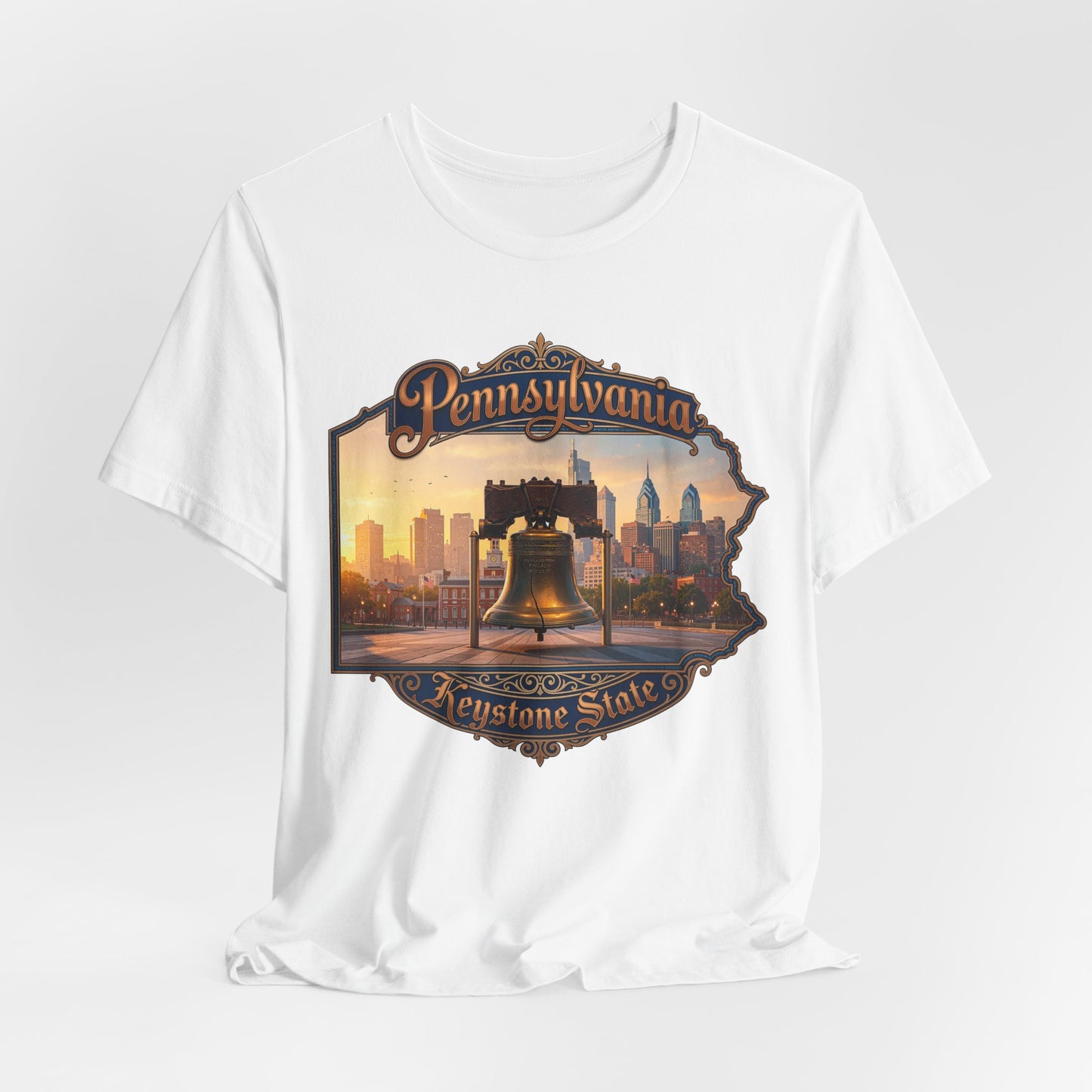 Pennsylvania Keystone State T-Shirt — Liberty Bell & Philadelphia Skyline Tee