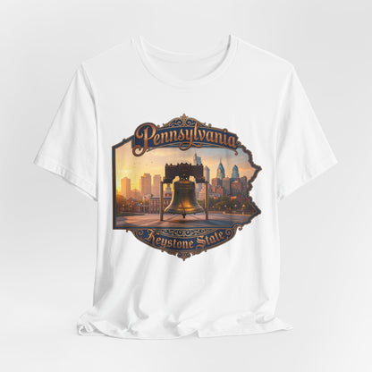 Pennsylvania Keystone State T-Shirt — Liberty Bell & Philadelphia Skyline Tee