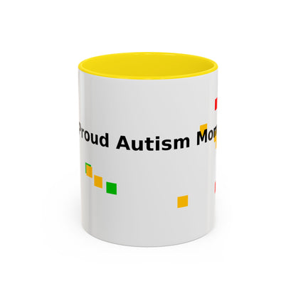 Autism Proud Mom Accent Coffee Mug – 11/15oz Color Accent