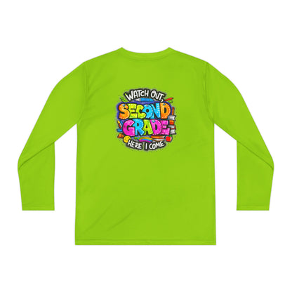 Second Grade Long Sleeve Tee — "Watch Out Second Grade Here I Come" Youth Shirt