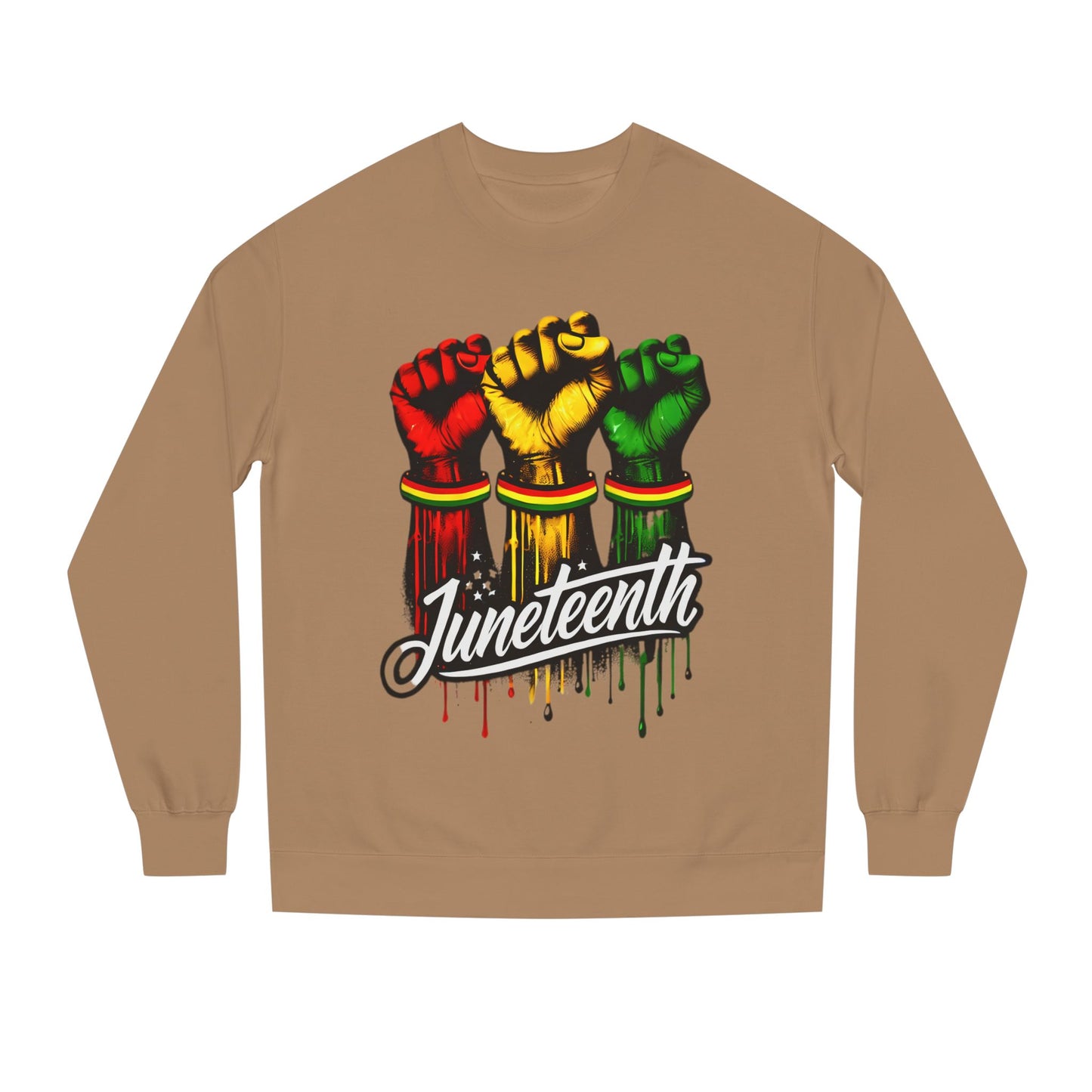 Juneteenth Fist Sweatshirt – Black Power Red Yellow Green Pride Crewneck