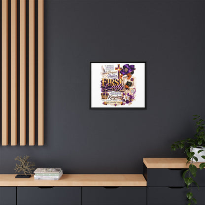 First Lady Faith Wall Art — Framed Matte Canvas (Purple & Gold)