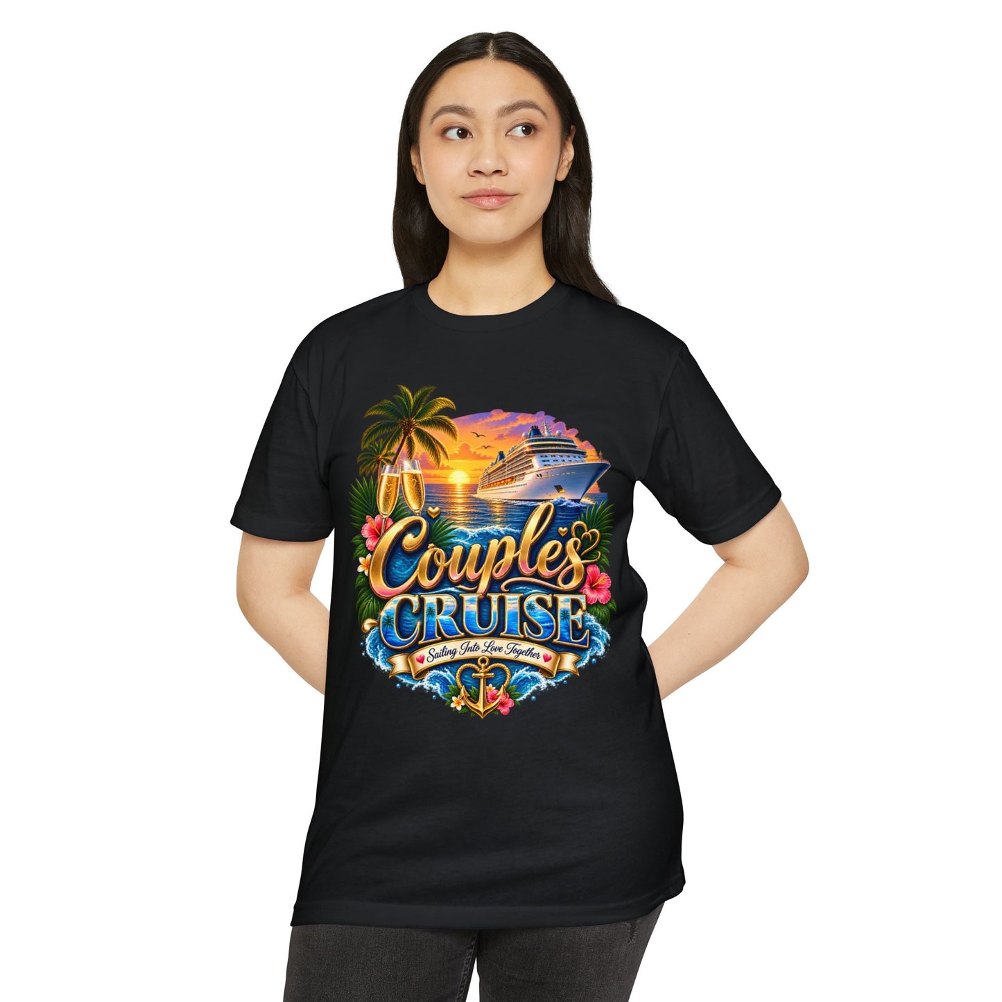 Couples Cruise T-Shirt — Tropical Cruise Vacation Graphic Tee