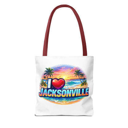 Jacksonville Beach Tote Bag – I  Jacksonville Sunset Graphic