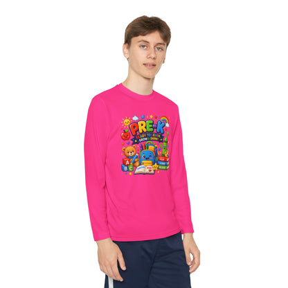PRE-K Kids Long Sleeve Tee — Back-to-School Preschool Shirt ("Ready to Learn, Grow & Shine")