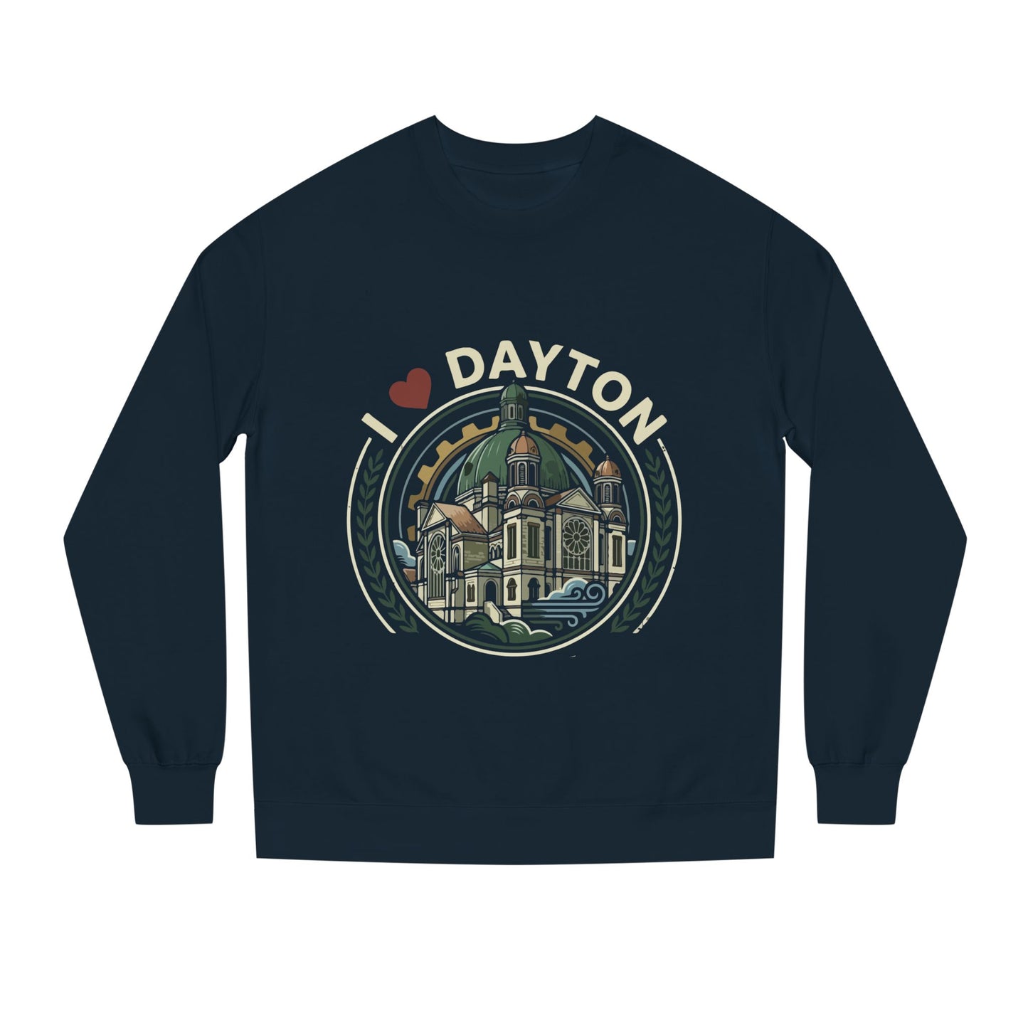 I  Dayton Crewneck Sweatshirt — Retro City Landmark Pullover