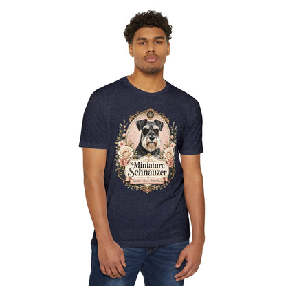 Miniature Schnauzer Floral Portrait T-Shirt