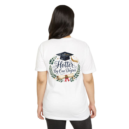 Graduation T-Shirt — "Hotter By One Degree" Cap & Diploma Design