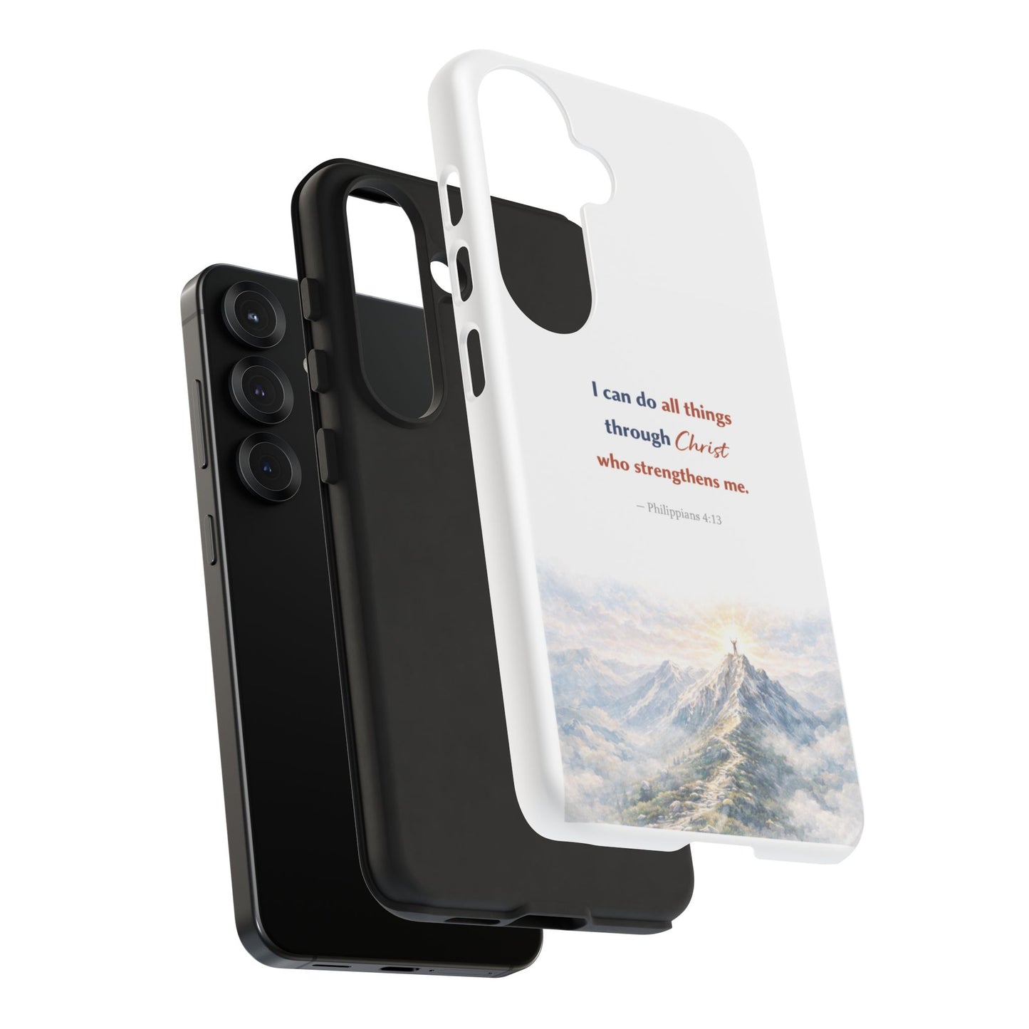 Christian Phone Case – “I Can Do All Things Through Christ” Inspirational Tough Case
