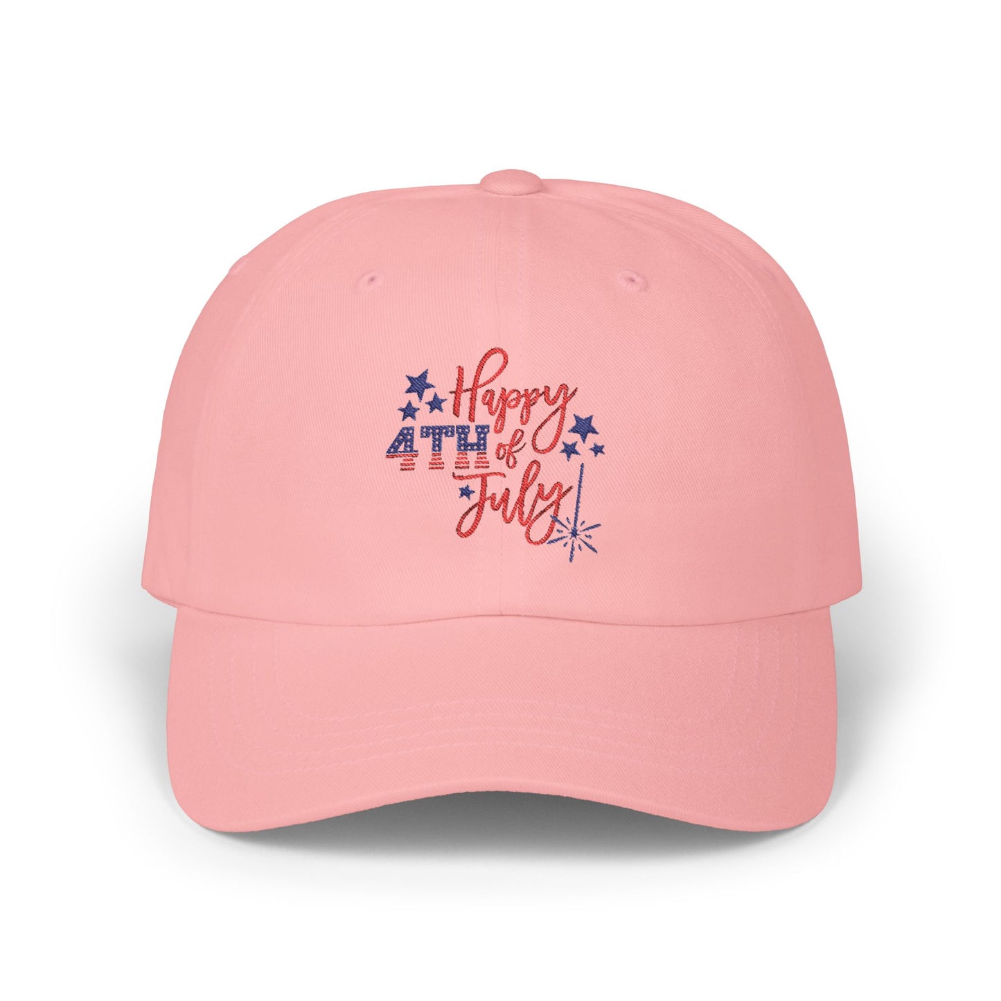 Dad Cap — “Happy 4th of July” Patriotic Embroidered Baseball Hat