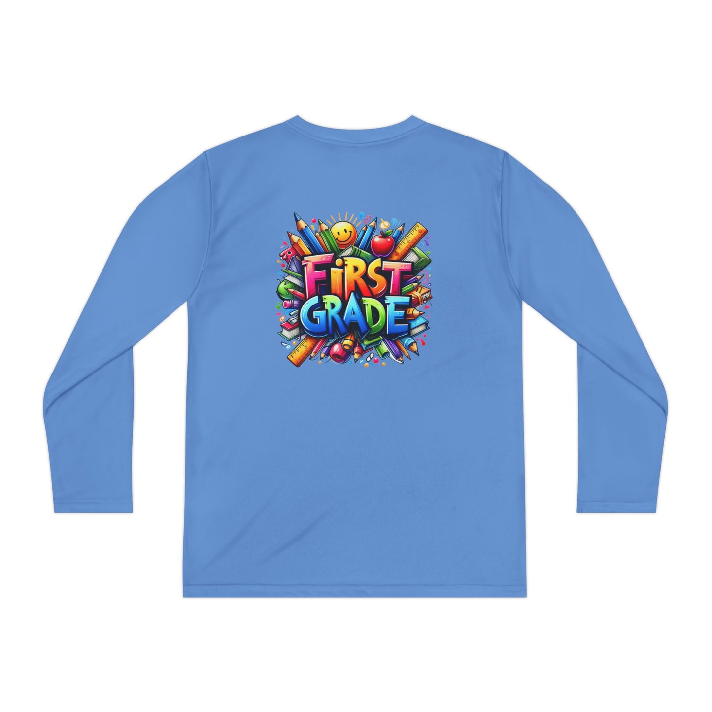 First Grade Youth Long Sleeve Tee — Colorful Back-to-School Shirt