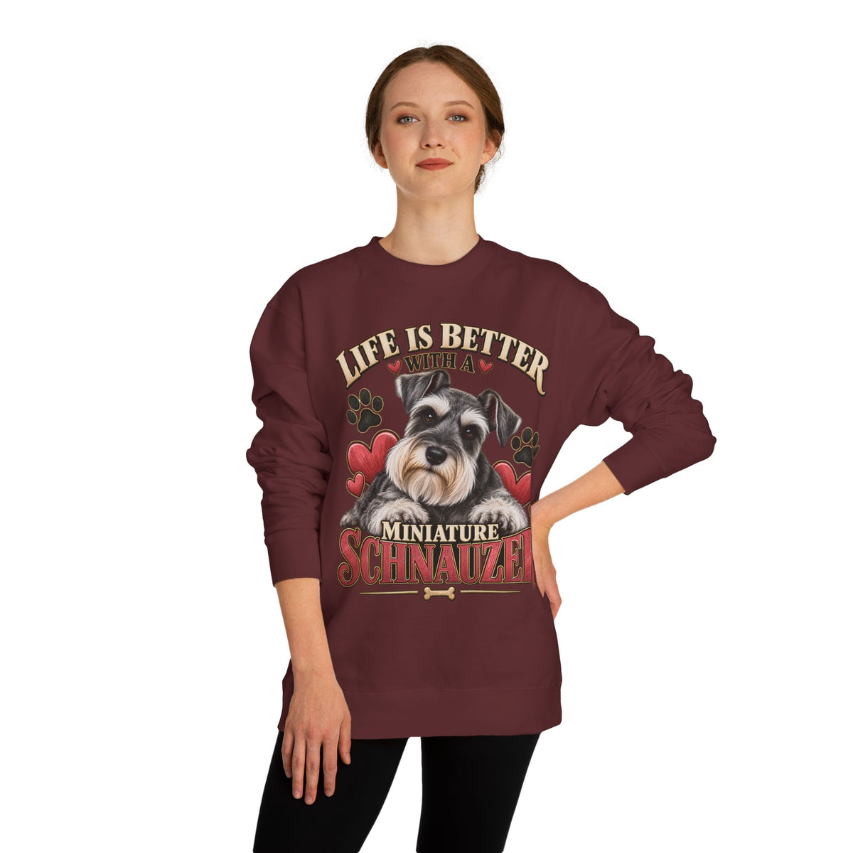 Miniature Schnauzer Sweatshirt — "Life Is Better With A Miniature Schnauzer" Crewneck