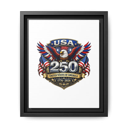 USA 250 Anniversary Framed Canvas — Patriotic Eagle 1776–2026 Wall Art