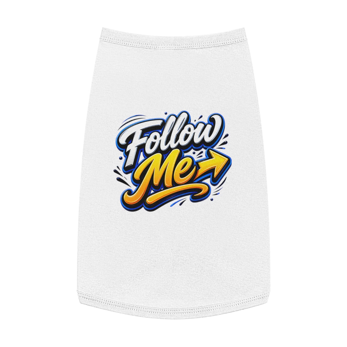 Pet Tank Top - "Follow Me" Graphic Dog Shirt, Reflective Arrow Design for Walks & Training