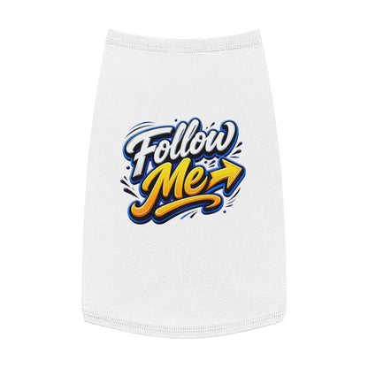 Pet Tank Top - "Follow Me" Graphic Dog Shirt, Reflective Arrow Design for Walks & Training