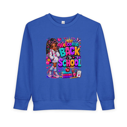 Welcome Back to School Toddler Sweatshirt — Cute African American Girl School Outfit