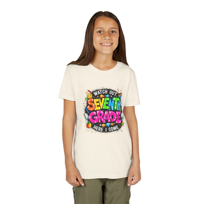 Seventh Grade Kids T‑Shirt — "Watch Out Seventh Grade Here I Come" Back‑to‑School Tee