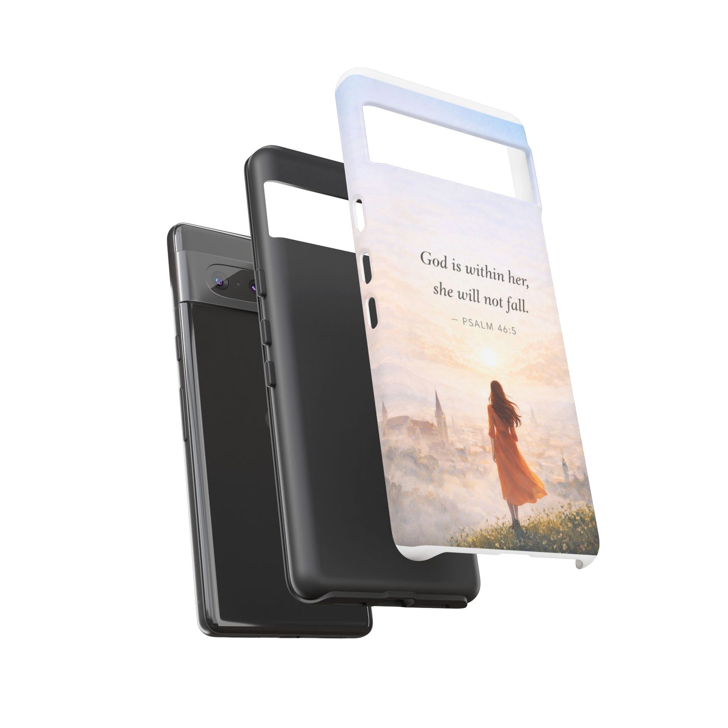 Inspirational Psalm 46:5 Phone Case — 'God is within her, she will not fall' Christian Phone Cover