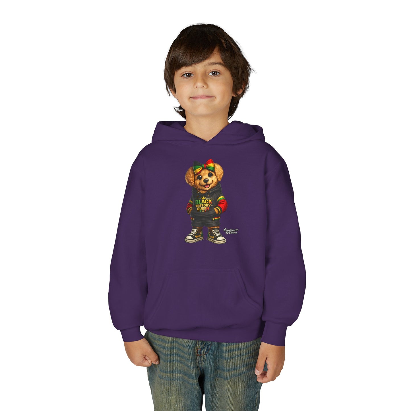 Youth Hoodie — Rasta Bear "Black History Greatness" Kids Pullover