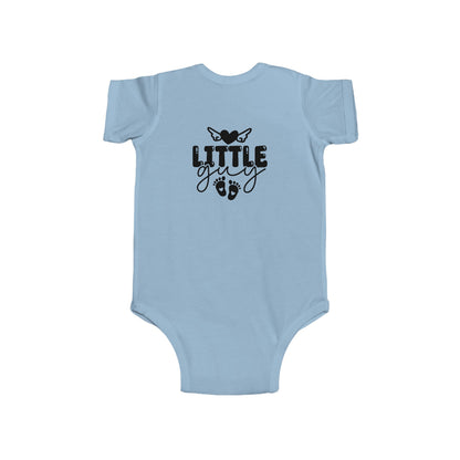 Infant Bodysuit - "Little Guy" Cute Baby Onesie with Butterfly & Footprints