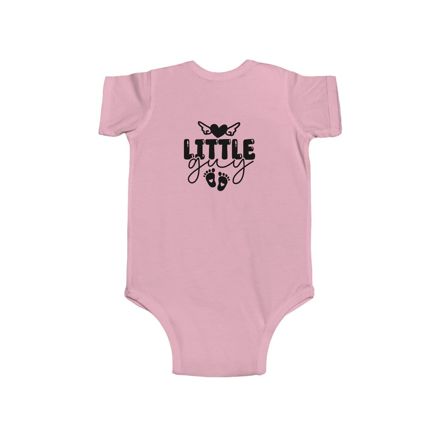 Infant Bodysuit - "Little Guy" Cute Baby Onesie with Butterfly & Footprints