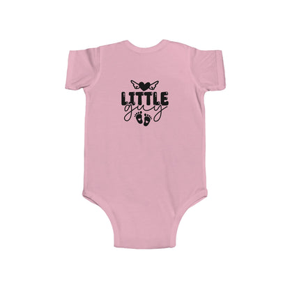 Infant Bodysuit - "Little Guy" Cute Baby Onesie with Butterfly & Footprints