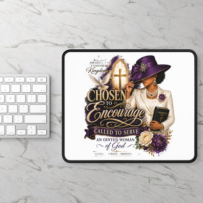 Chosen to Encourage Gaming Mouse Pad — Christian Woman "Called to Serve" Inspirational Design