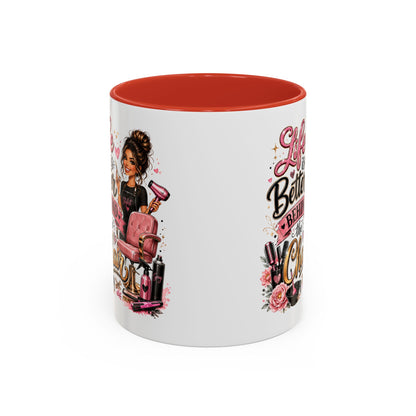 Life Is Better Behind the Chair Coffee Mug — Hair Stylist Barber Salon Gift (11/15oz)