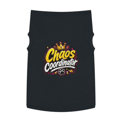 Chaos Coordinator Pet Tank Top — Cute Crown Paw Graphic Dog & Cat Tee