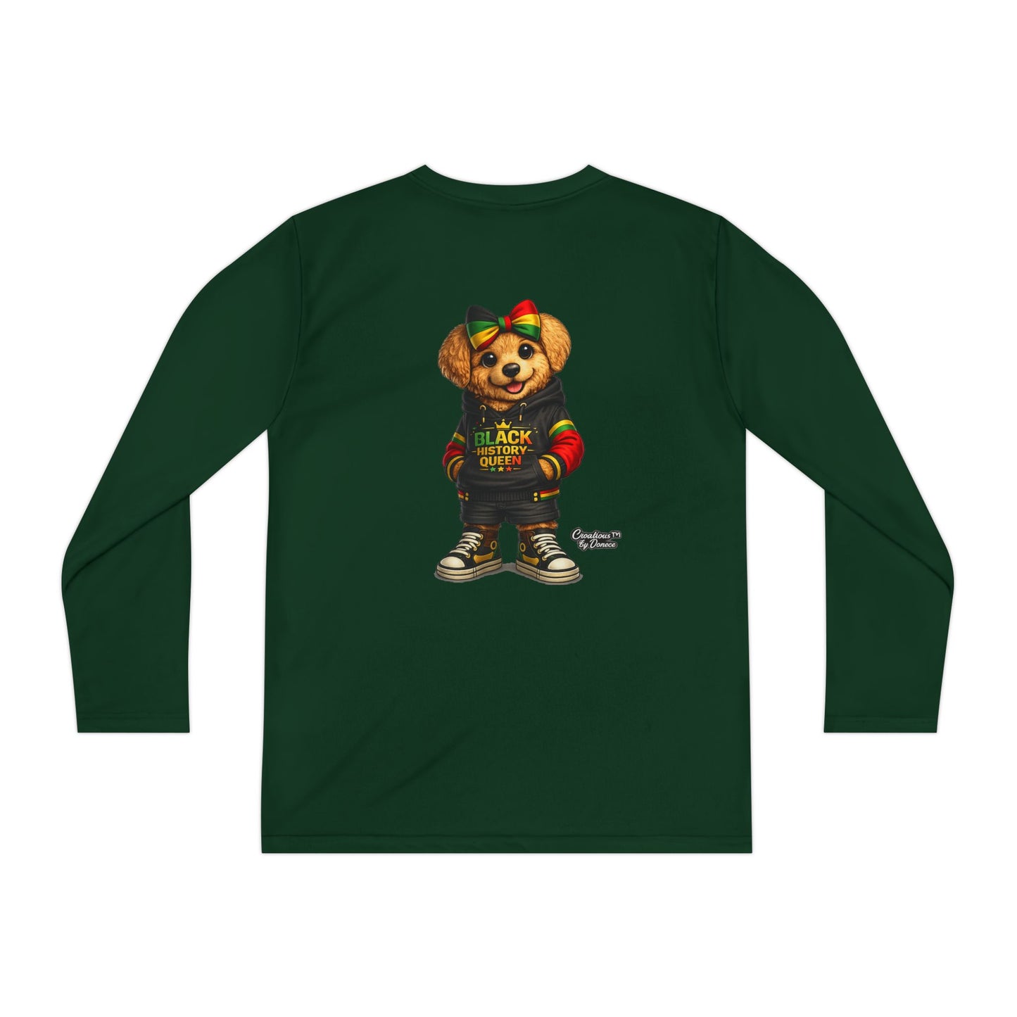 Youth Long Sleeve Tee — Rasta Bear 'Black History' Graphic